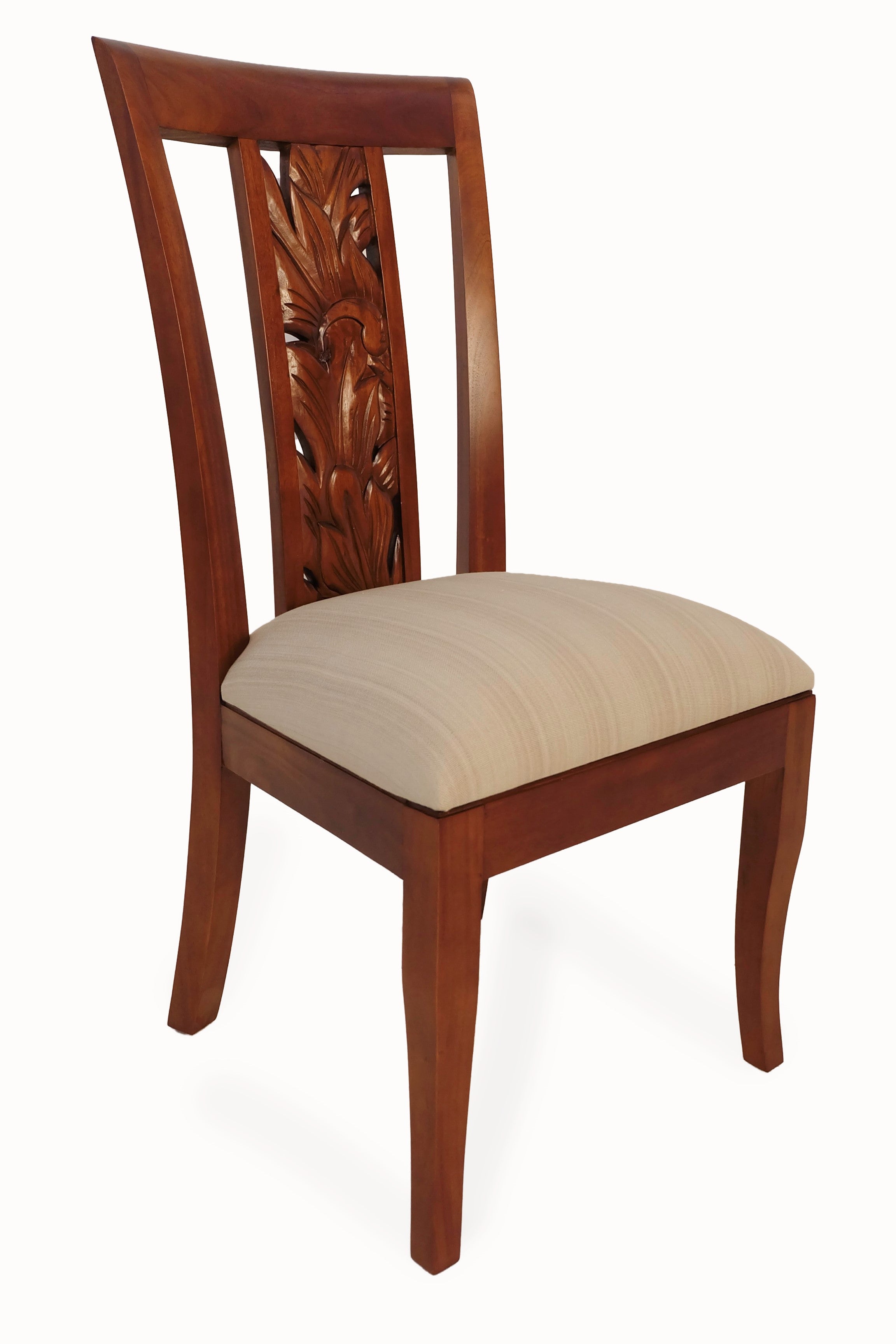 Tropical Leaf Carved with Ginger Leaf Chairs