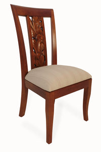 Tropical Leaf Carved with Ginger Leaf Chairs