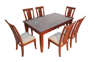 Tropical Leaf Carved with Ginger Leaf Chairs
