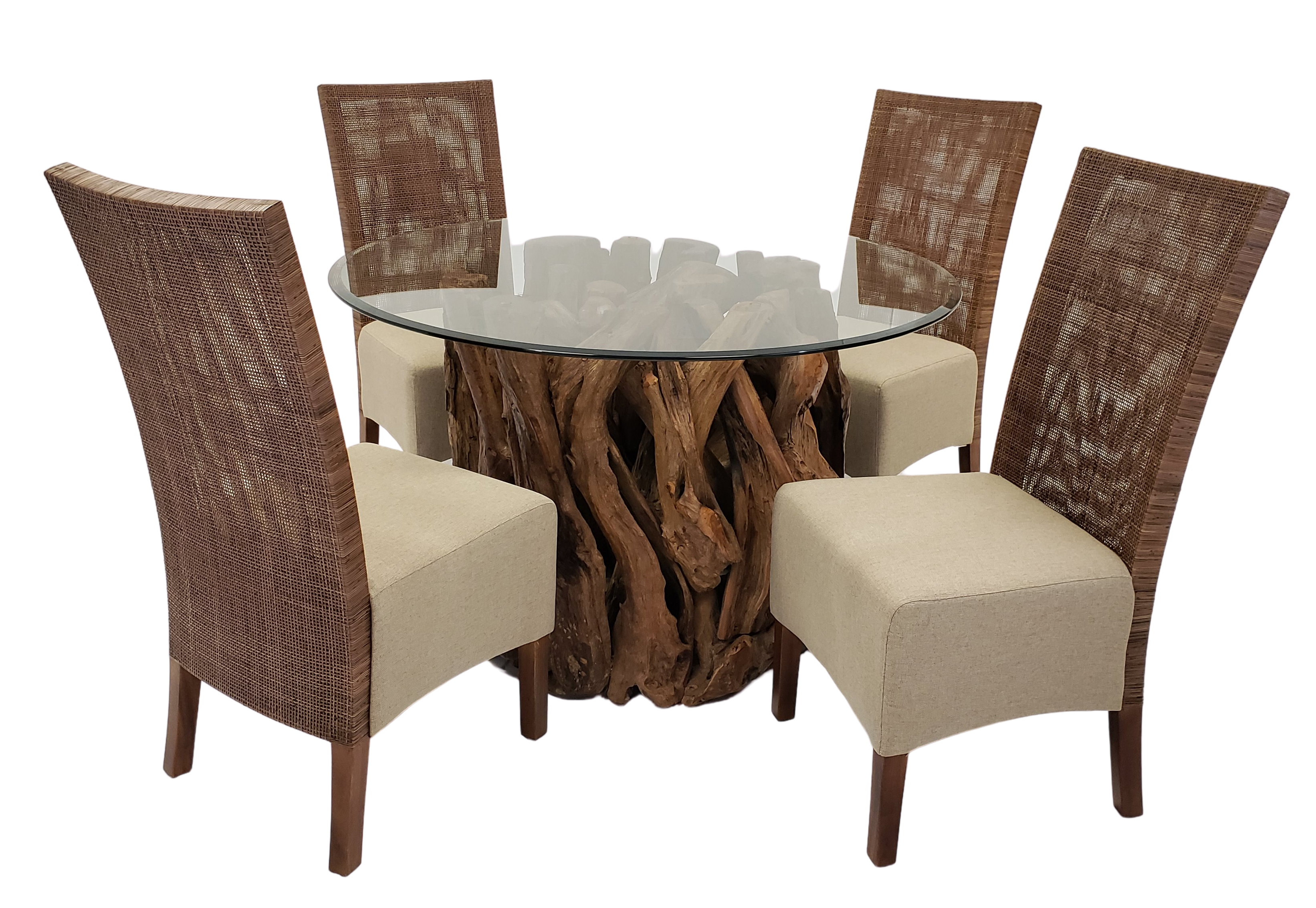 Teak Root Base with Preston Chairs